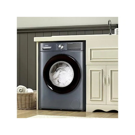 Lavadora CHIQ CFL100-14586IM3XA Space PRO, Carga Frontal, 10 kg, 1400 rpm, Clase A, Motor Inverter, Gris Oscuro