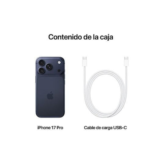 Apple iPhone 17 Pro Azul Oscuro 256 GB Smartphone, Pantalla OLED 6,3 Pulgadas, Chip A19 Pro 5G