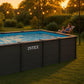 Piscina Graphite Rectangular INTEX – 6,00 x 3,00 x 1,24m – Diseño Antracita