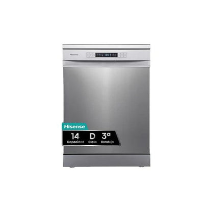 Lavavajillas Hisense HS623D10X, Libre Instalación, 60 cm, 14 Servicios, Clase D, Motor Inverter, Inox
