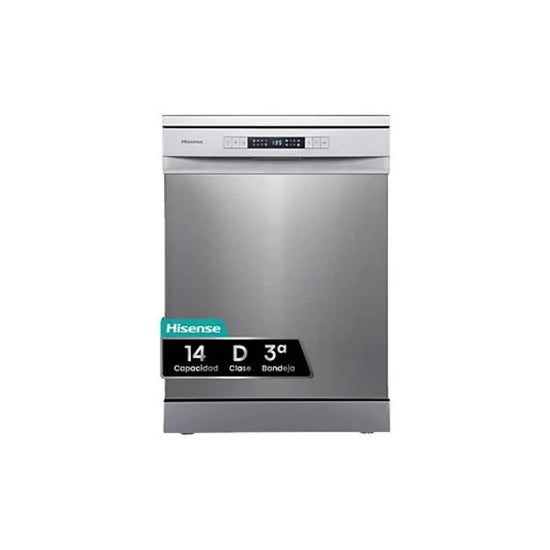 Lavavajillas Hisense HS623D10X, Libre Instalación, 60 cm, 14 Servicios, Clase D, Motor Inverter, Inox