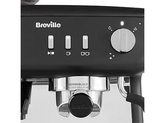 Cafetera Express Breville Barista Max+ VCF152X, 1600 W, 15 bar, Hasta 3 Tazas, Molinillo Tap&Go, Negro