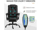 Silla de Masaje Vinsetto 921-342V91BK, 79 cm, 121 cm Alto, Negro