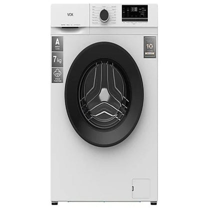 Lavadora VOK EVW-7BAWL21N, Carga Frontal, 7 kg, 1200 rpm, Clase A, Motor Inverter, Profundidad 49,1 cm, Blanco