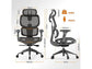 Silla de Oficina SENSE7 Nobu, Hasta 130 kg, Respaldo 76 cm, Gris Oscuro/Negro