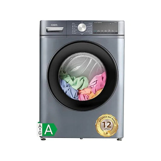 Lavadora CHIQ CFL100-14586IM3XA Space PRO, Carga Frontal, 10 kg, 1400 rpm, Clase A, Motor Inverter, Gris Oscuro