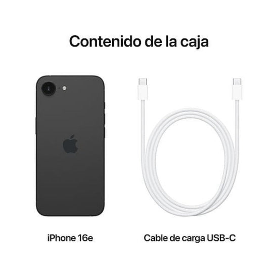 Apple iPhone 16e Negro 128 GB Smartphone, Pantalla OLED 6,1 Pulgadas, Chip A18 5G