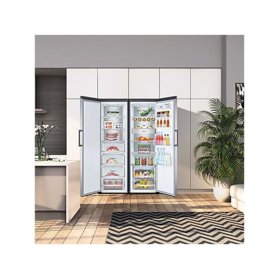 Congelador vertical LG GFM61MBCSF, 324 litros, 186 cm, Total No Frost, acero inoxidable anti-huellas.
