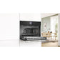 Horno Compacto Bosch CMG7761B1, Integrable, 45 L, Aire Caliente 4D, Pirólitico y Limpieza por Agua, Home Connect, Negro
