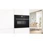 Horno Compacto Bosch CMG7761B1, Integrable, 45 L, Aire Caliente 4D, Pirólitico y Limpieza por Agua, Home Connect, Negro