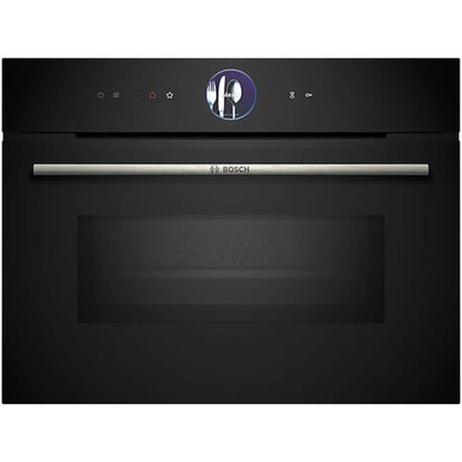 Horno Compacto Bosch CMG7761B1, Integrable, 45 L, Aire Caliente 4D, Pirólitico y Limpieza por Agua, Home Connect, Negro