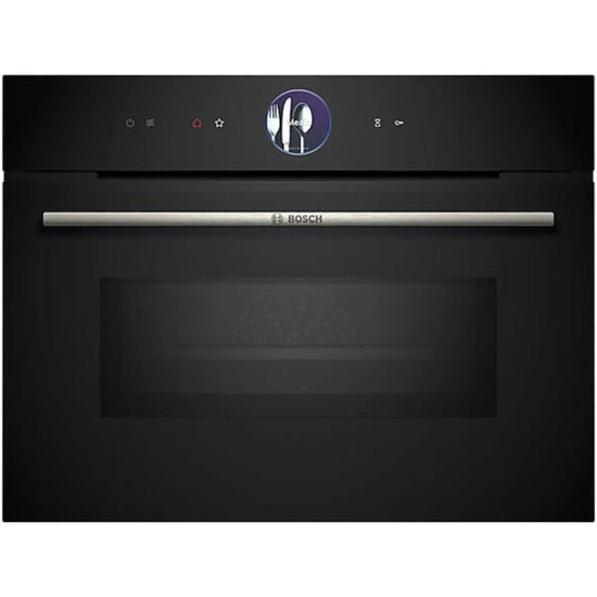 Horno Compacto Bosch CMG7761B1, Integrable, 45 L, Aire Caliente 4D, Pirólitico y Limpieza por Agua, Home Connect, Negro