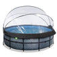 Piscina EXIT TOYS Redonda Ø488x122cm + Cúpula – Bomba Arena + Escalera – 8 Personas – 3 Colores