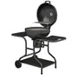 Barbacoa de Carbón Outsunny BBQ Smoker, Grill Esférico, Grill Ø54 cm, 2 Mesas Laterales, Termómetro, Negro