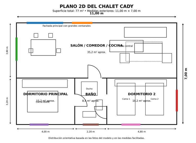 Casa móvel chalé Cady de 77 m2